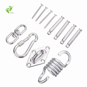 Longsen custom logo swing chair spring hook accessories heavy duty hanging bracket yoga hammock carabiner sets