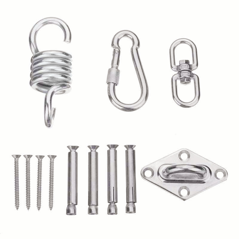 Longsen custom logo swing chair spring hook accessories heavy duty hanging bracket yoga hammock carabiner sets