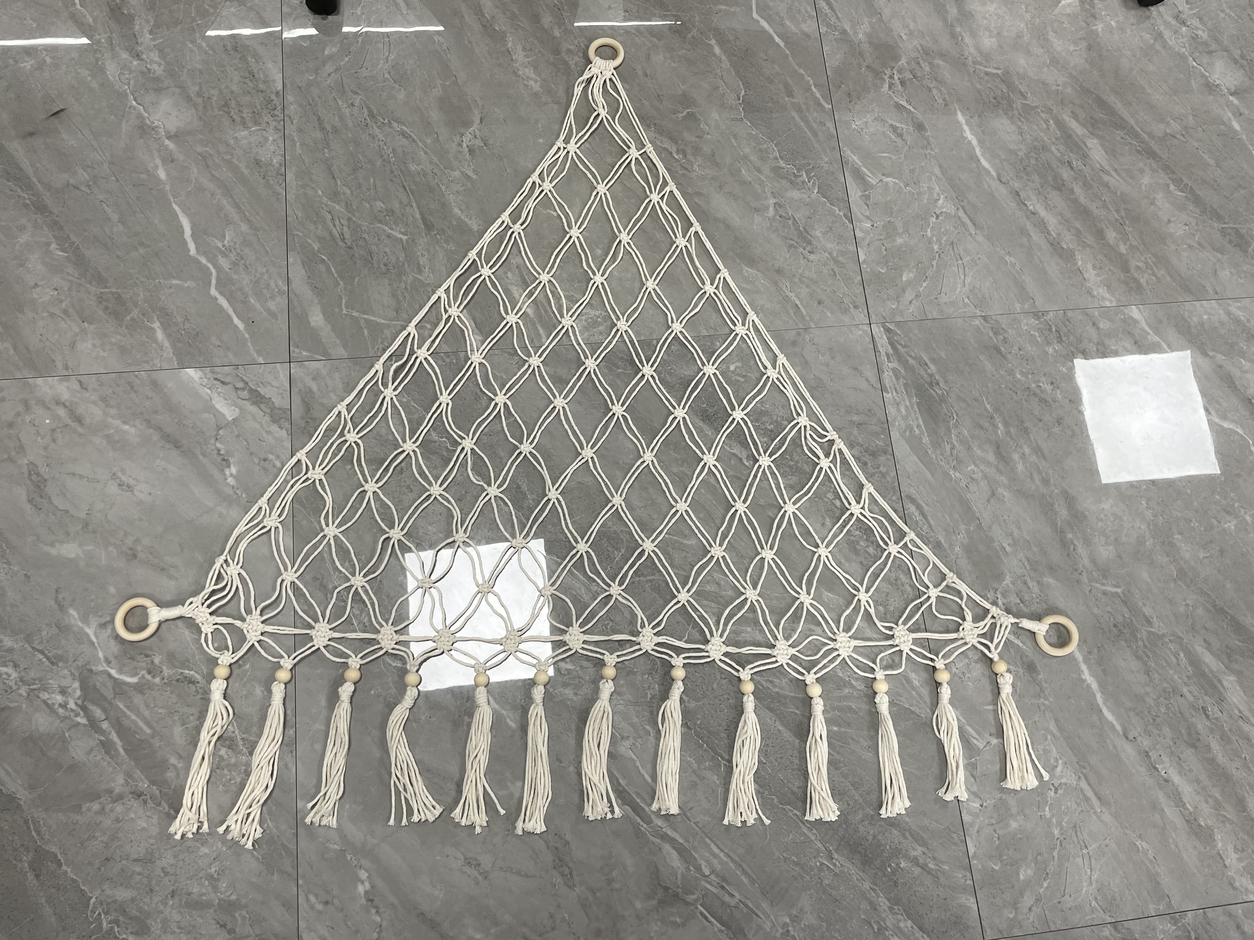 Longsen popular bedroom stuffed animal hammock net with macrame customized size cotton storage toy hammock