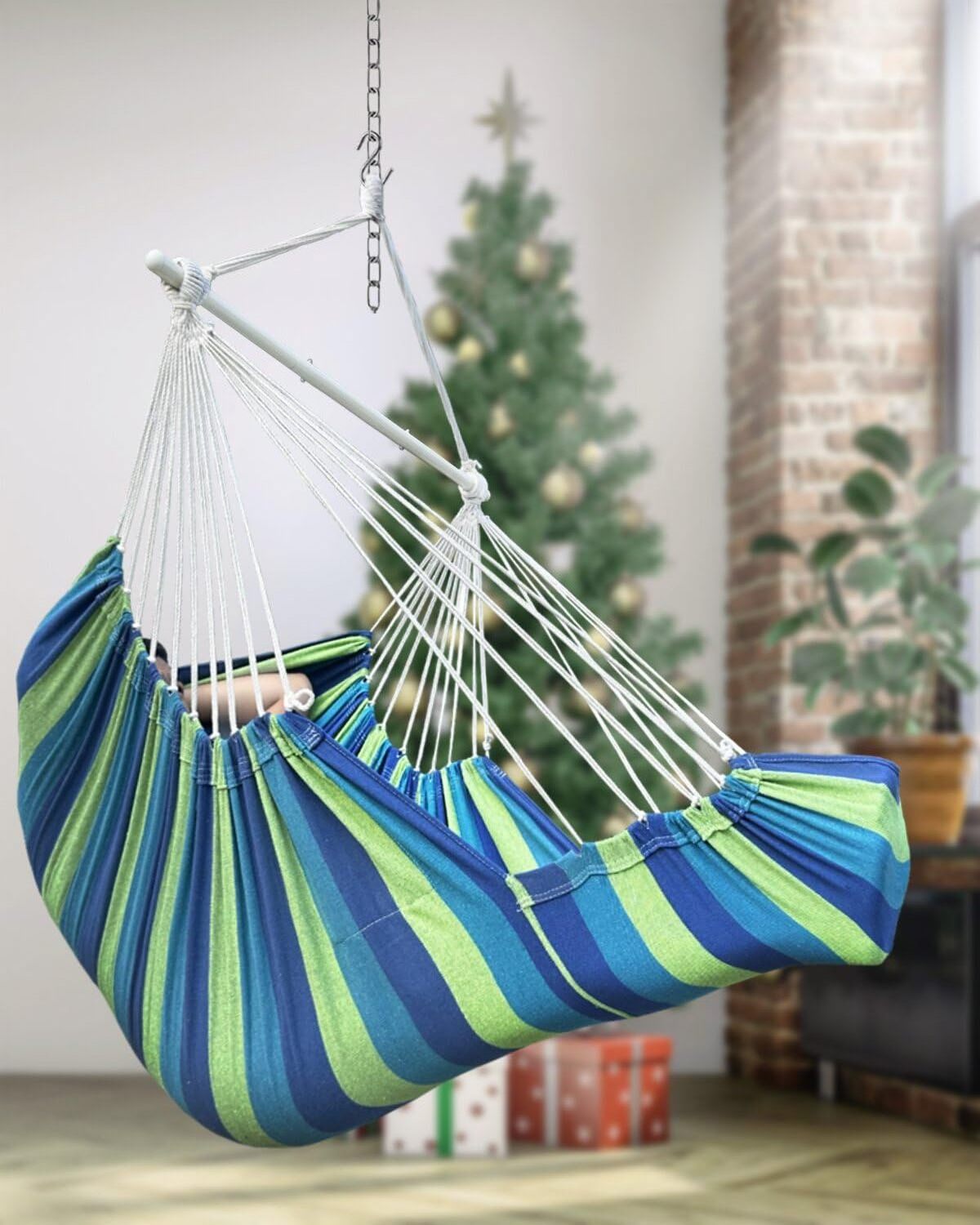 Cheap Portable Outdoor Hammock Rainbow Garden Sports Home Travel Camping Swing Canvas Stripe Hang Bed Hammock