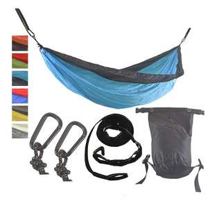 LONGSEN Factory Wholesale Camping Nylon Hammock Bed Custom Parachute Portable Double Hammock Swing