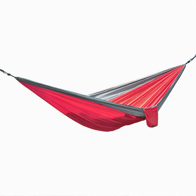 Hot selling Nylon outdoor supplies hammock double color matching parachute portable camping swing hammock for hiking