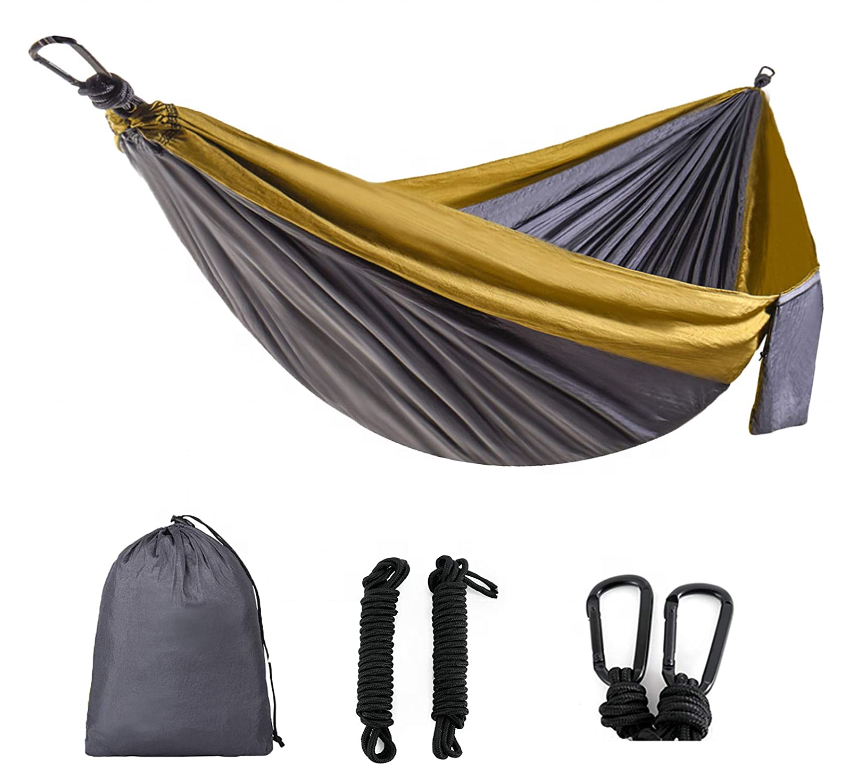 Manufacturer Camping Hammock custom logo hiking gear ultralight foldable parachute nylon outdoor portable double hammock swing