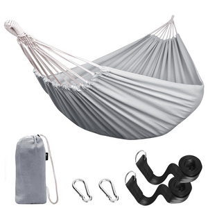 Backyard essentials Outdoor Garden Cotton Canvas Hammock Portable Hanging Swing Bed Heavy Camping Standing Hammock