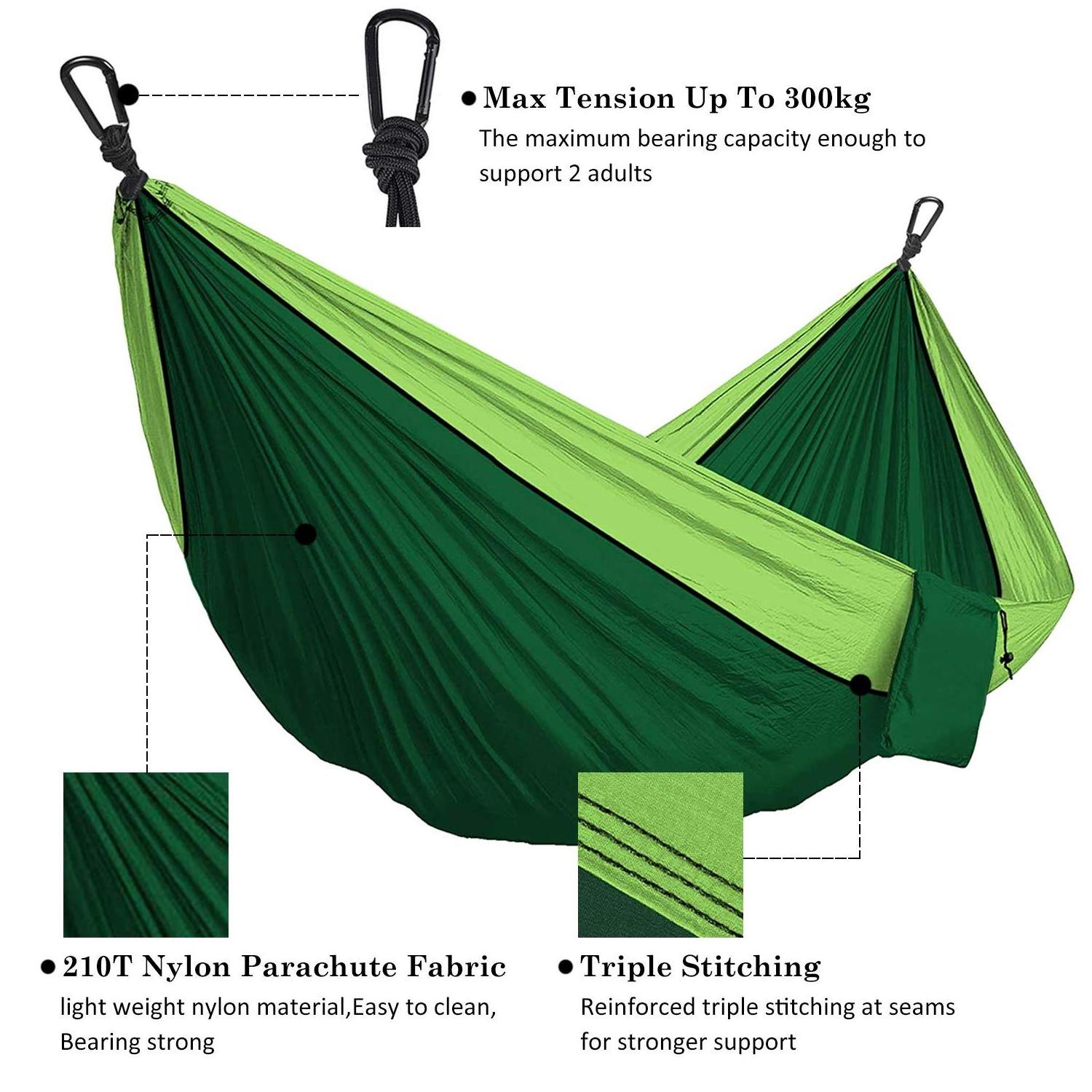 OEM 210T Nylon single double outdoor hiking Nylon Portable sewing hanging Parachute Camping Tent Hammock bed