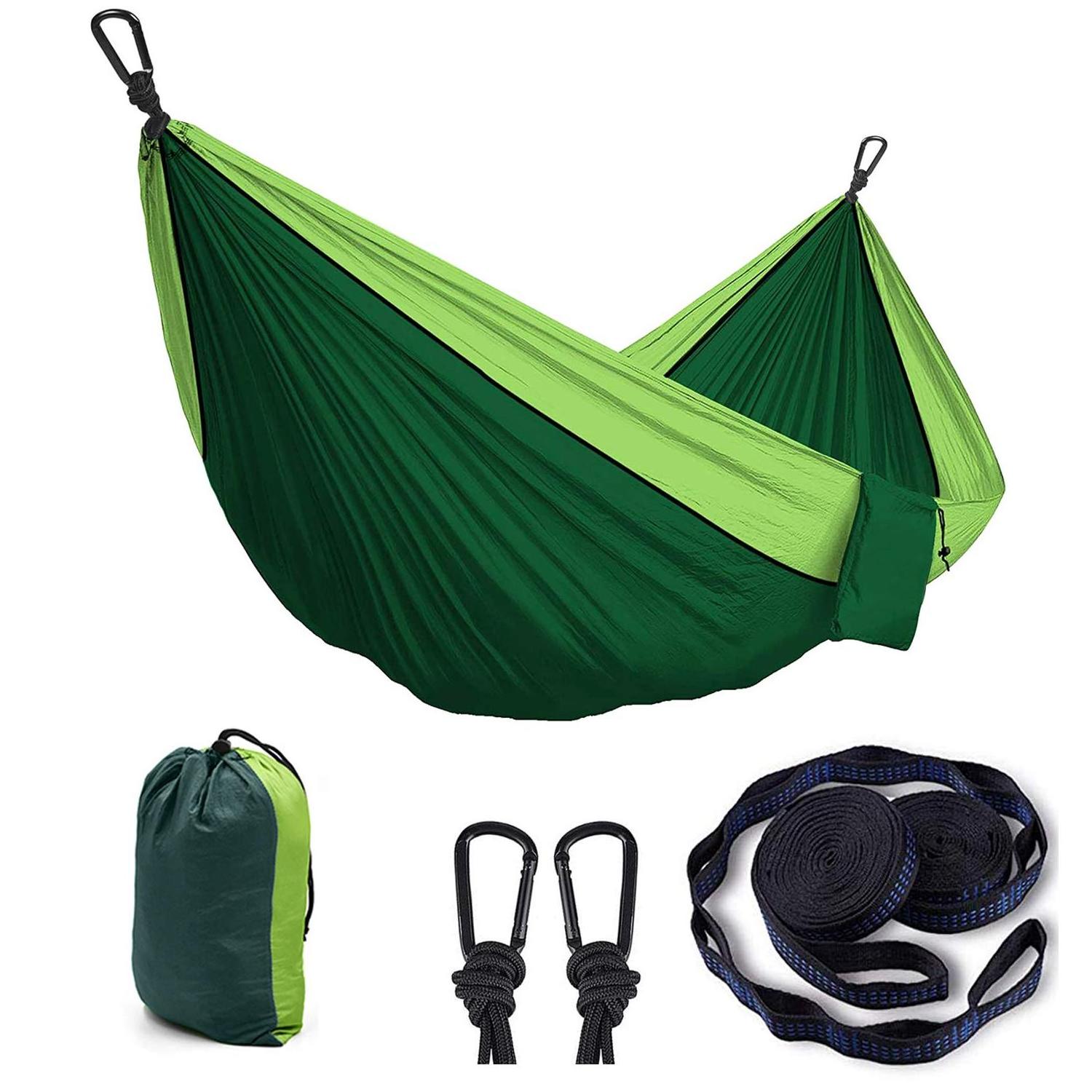 OEM 210T Nylon single double outdoor hiking Nylon Portable sewing hanging Parachute Camping Tent Hammock bed