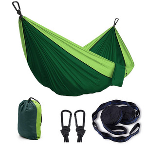 OEM 210T Nylon single double outdoor hiking Nylon Portable sewing hanging Parachute Camping Tent Hammock bed