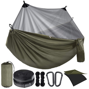 Outdoor adventure Mosquito Net Light Portable Outdoor Parachute Nylon Hammock Swing Sleeping Hammock