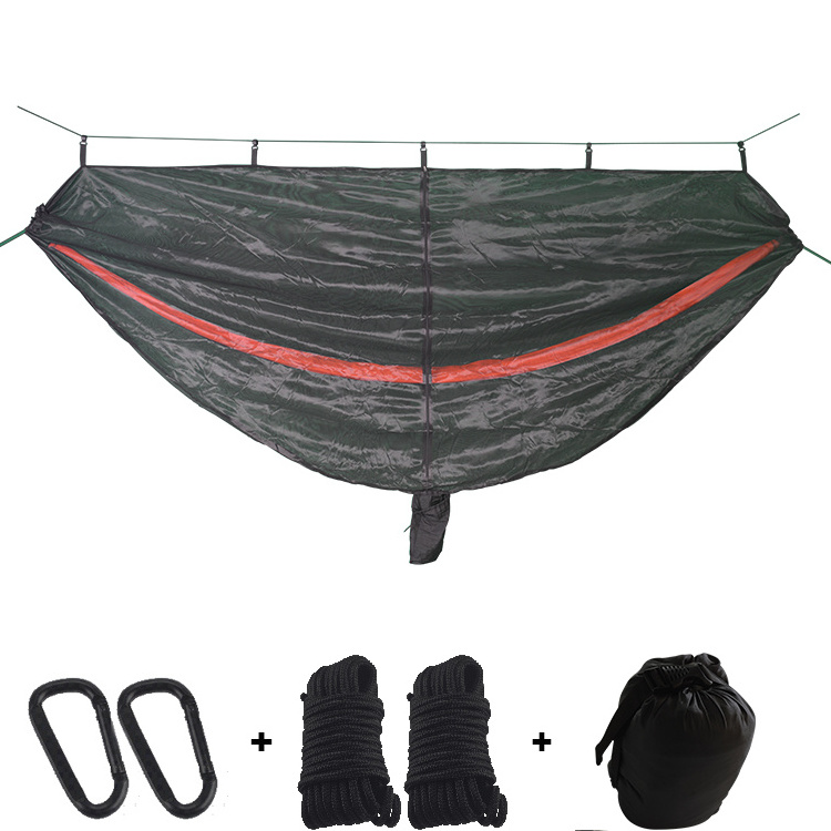 High Quality Travel Summer Nylon Netting Hammock Outdoor Waterproof Folding Ultralight Camping Hammock With Mosquito Net