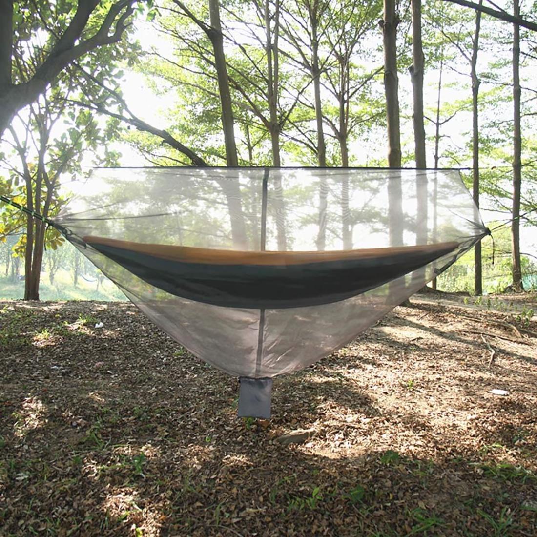 High Quality Travel Summer Nylon Netting Hammock Outdoor Waterproof Folding Ultralight Camping Hammock With Mosquito Net