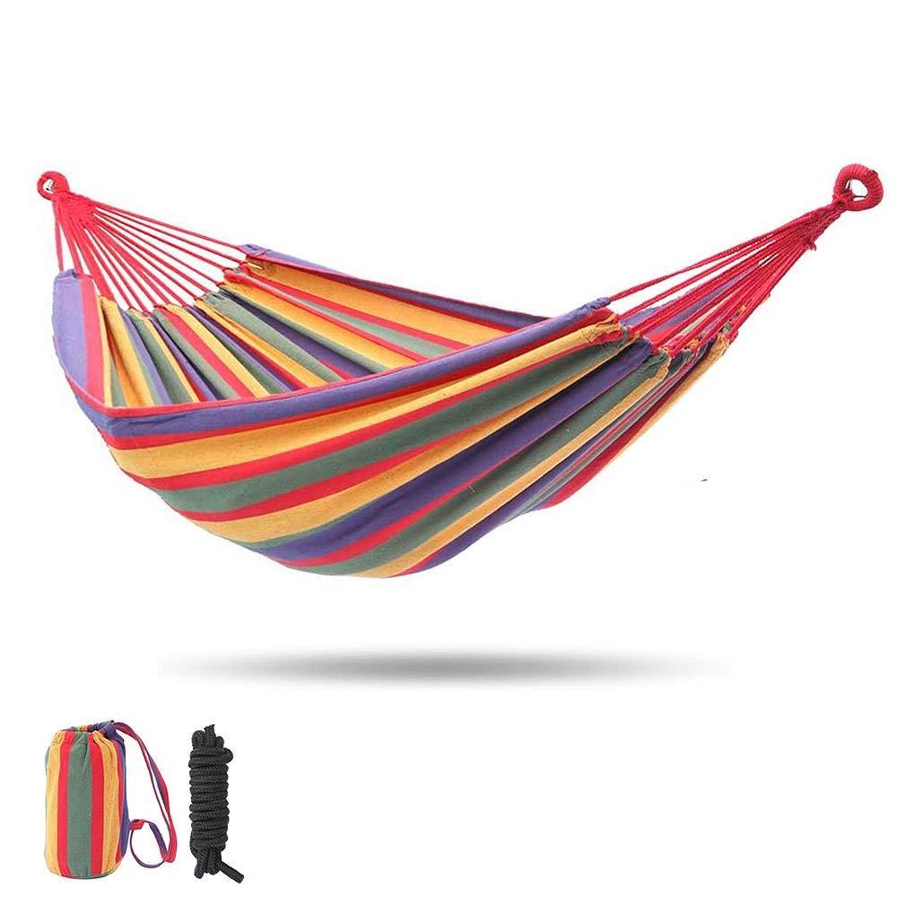 Portable Rainbow Outdoor Patio Double Collapsible Camping Swing Canvas Hammocks Ultralight Camping Hammock Swing With Backpack