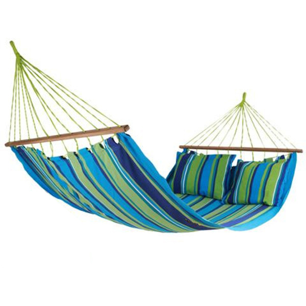 single 200*100cm Portable Two Person Extra Large Canvas Swing Outdoor Camping Hammock with Wood Spreader Bar