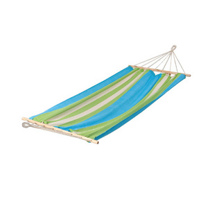 single 200*100cm Portable Two Person Extra Large Canvas Swing Outdoor Camping Hammock with Wood Spreader Bar