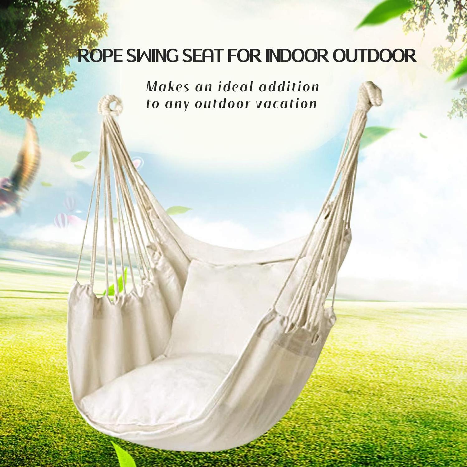 Outdoor Garden Indoor Furniture High Quality Portable Canvas Hammock Swing Chair Hanging Without wooden bar