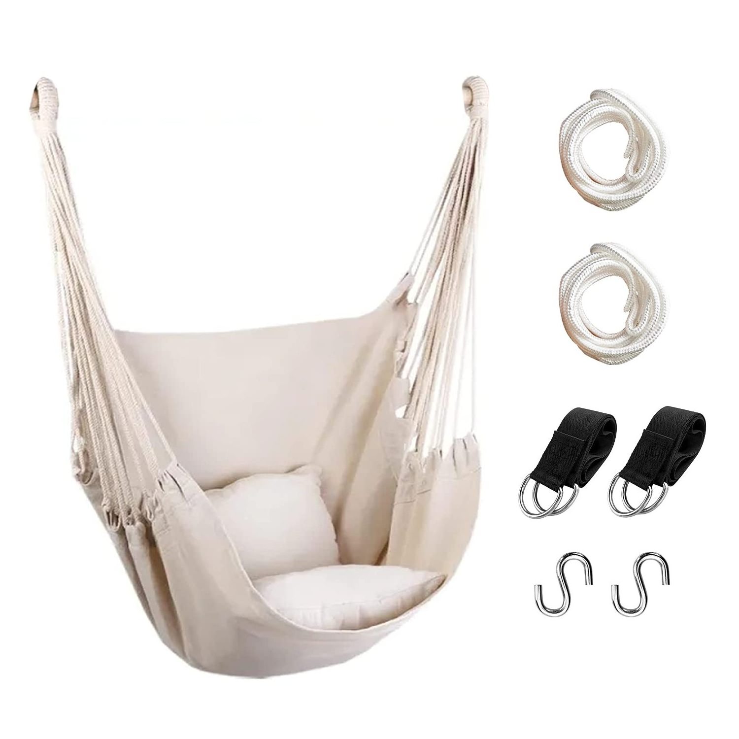 Outdoor Garden Indoor Furniture High Quality Portable Canvas Hammock Swing Chair Hanging Without wooden bar