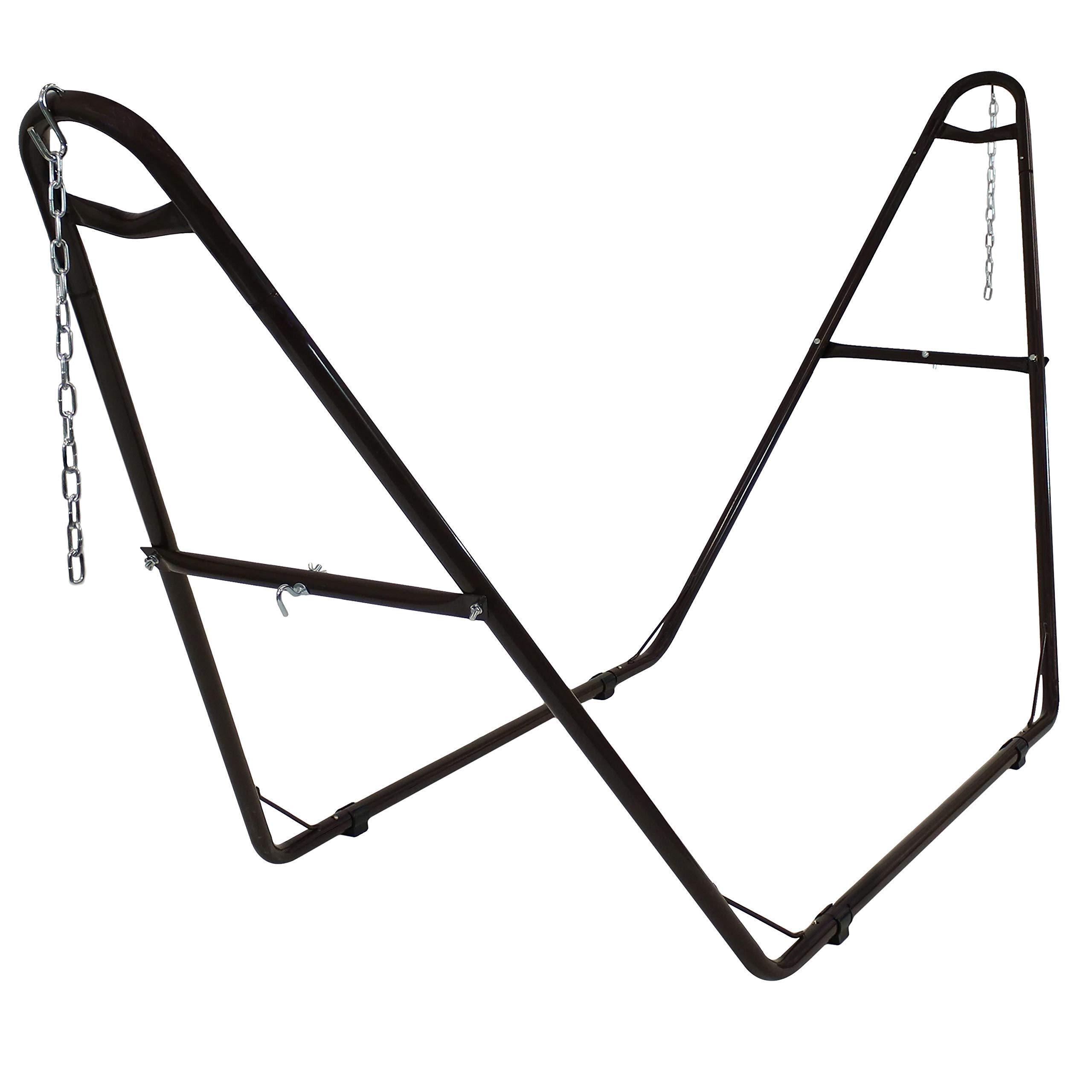 Heavy Duty Steel Hammock Stand Fits Hammocks 9 to 14 Feet Long Black Outdoor Portable Folding Hammock Frame Stand