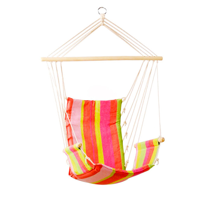 Longsen Outdoor Garden Round Handmade Cotton Rope Hanging Seat Macrame Hammock Hanging Chair swing