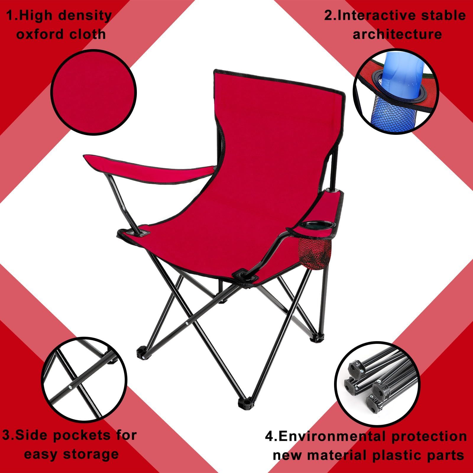 Wholesale Portable Chair Outdoor Furniture Camping Accessories Beach Lightweight Foldable Fishing Chair with Cup Holder