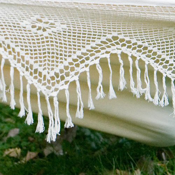 Longsen Outdoor Hanging 100% Cotton Macrame rope Canvas 2 person swing camping Hammock for handmade