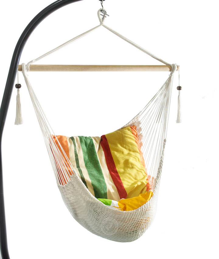 Outdoor Hanging Soft Macrame Hammock Cotton Rope Swing Chair Comfortable Hanging Chair Swing