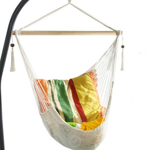 Outdoor Hanging Soft Macrame Hammock Cotton Rope Swing Chair Comfortable Hanging Chair Swing