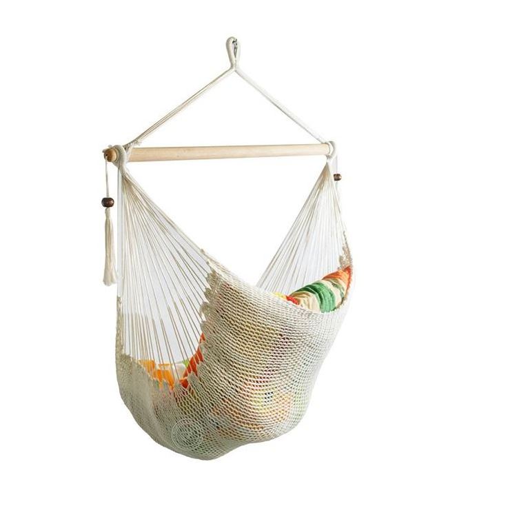 Outdoor Hanging Soft Macrame Hammock Cotton Rope Swing Chair Comfortable Hanging Chair Swing