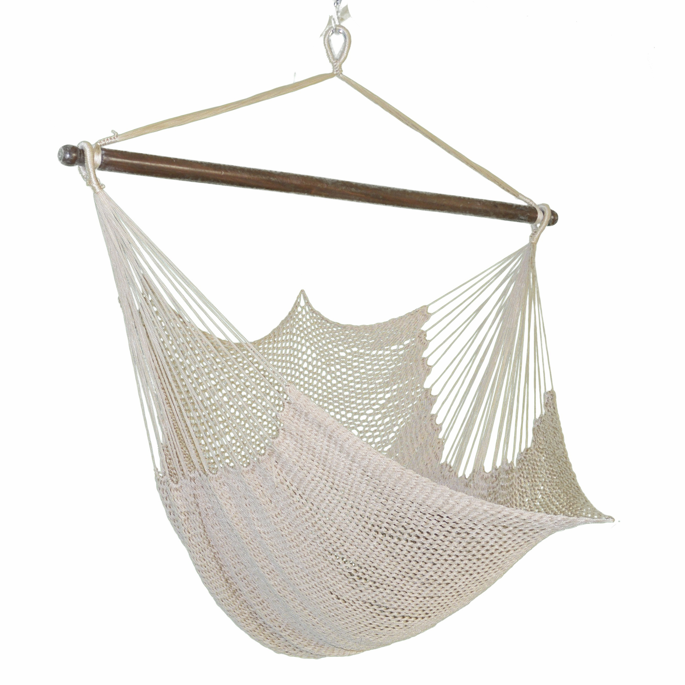 Fashion Popular Elegant Garden Swing Chair For Bedroom White Cotton Canvas Hammock Chair Hanging Rope Swing