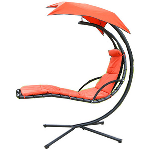 2018 New Outdoor Balcony Helicopter Hanging Hammock Chair with Canopy Hanging Chaise Lounger Chair Arc Stand Air Porch