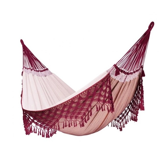 Nicaragua Rocking Wide Canvas Hammock Crochet Macrame Swing