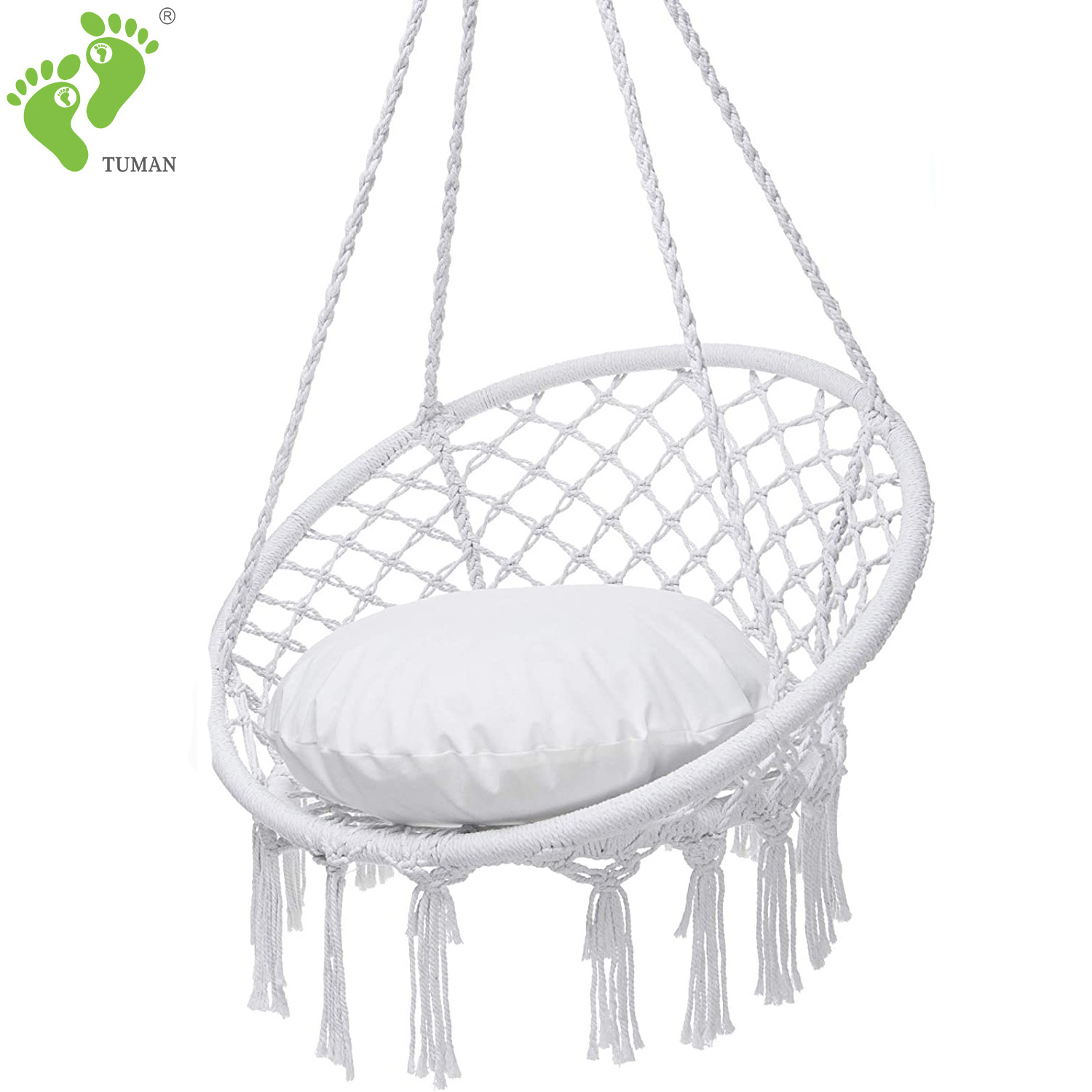 Longsen patio wicker garden swinging macrame hammock chair hanging outdoor furniture for bedroom