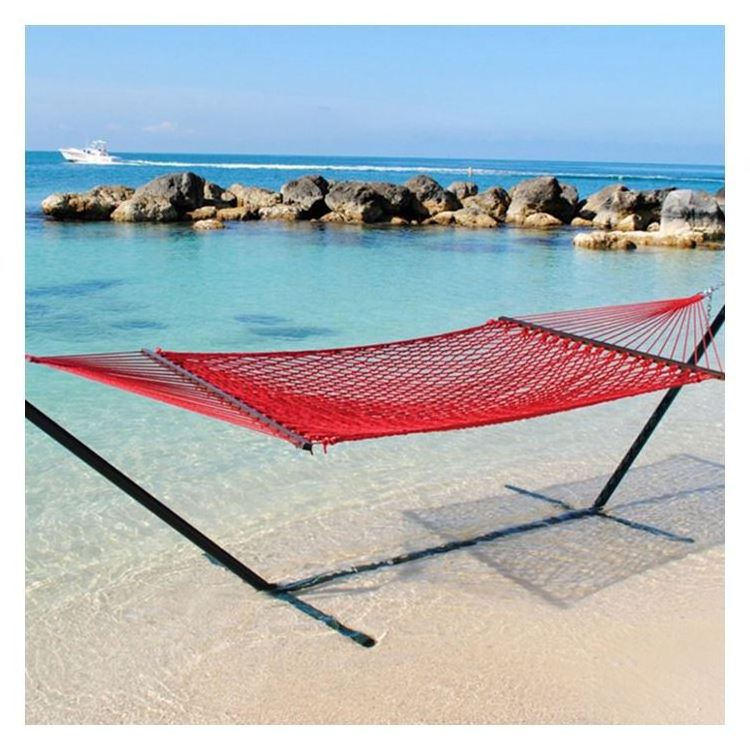 LONGSEN Telescopic adjustable brackets garden iron best metal folding portable cotton polyester rope hammock stand