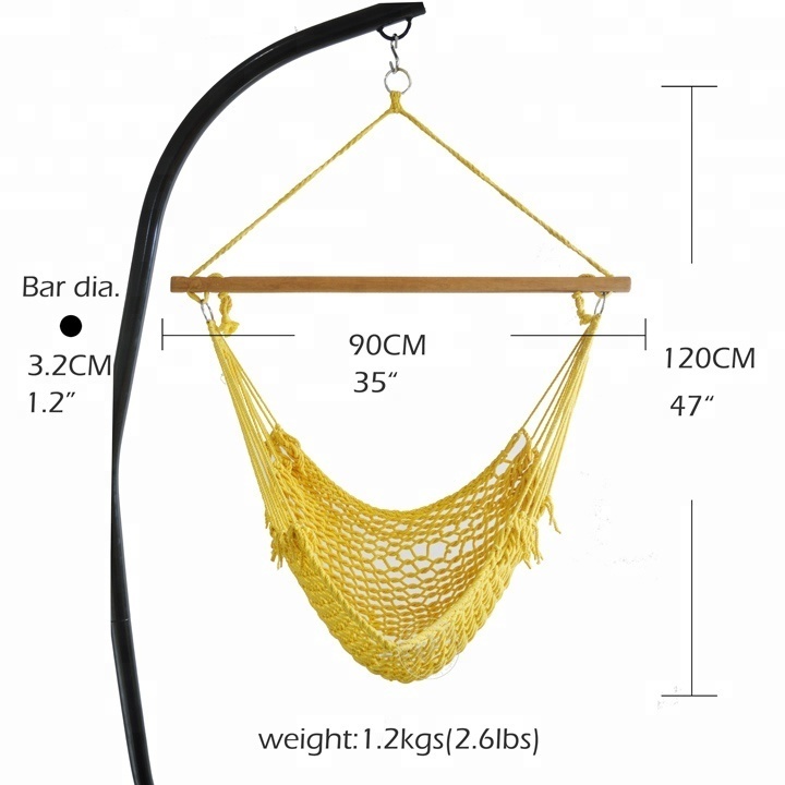 Hot-selling Outdoor Indoor Camping Lightweight Cotton Rope Hanging Hammock Swing Chair for sleeping lying