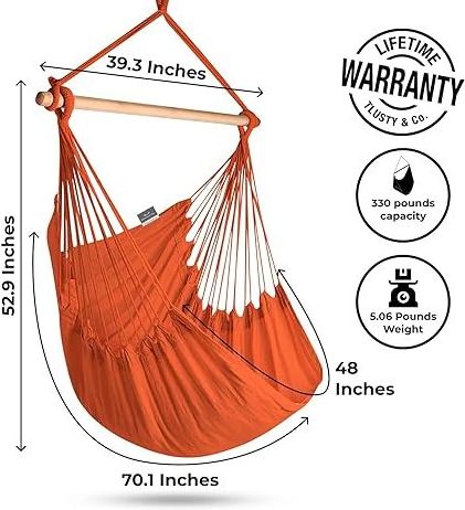 Amazon Hot Sale Hammock Chair With Hanging Design Hardware Kit Swing Chair For Indoor Outdoor Max 330 Lbs