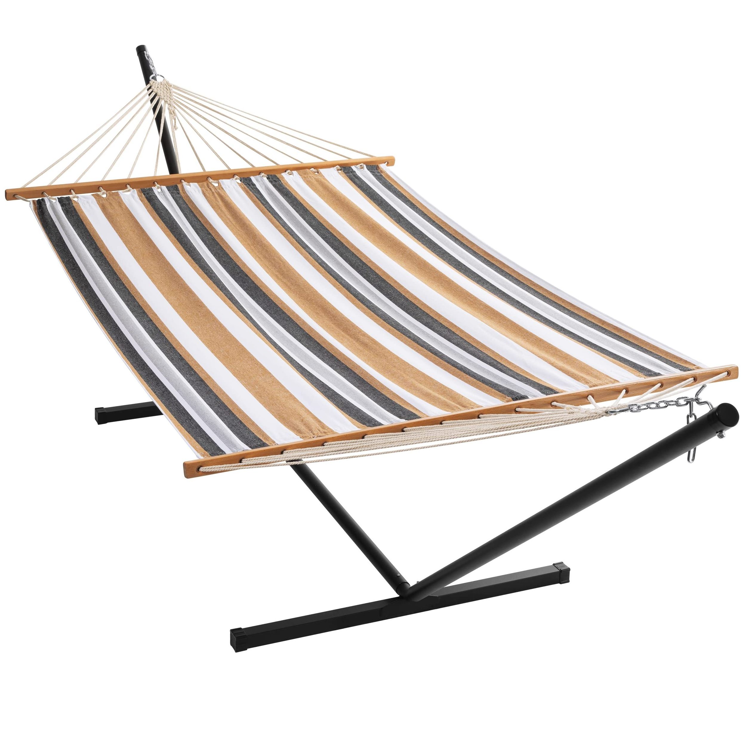 Longsen Hammock Quick Dry Fabric Hammock 2 Person Use 450 lbs Capacity Outdoor Backyard Use Summer Hammock