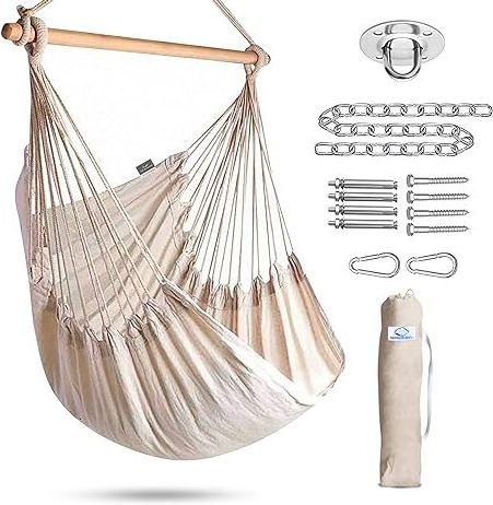 Hammock Chair With Hanging Design Hardware Kit Swing Chair For Indoor Outdoor Max 330 Lbs with carry bag