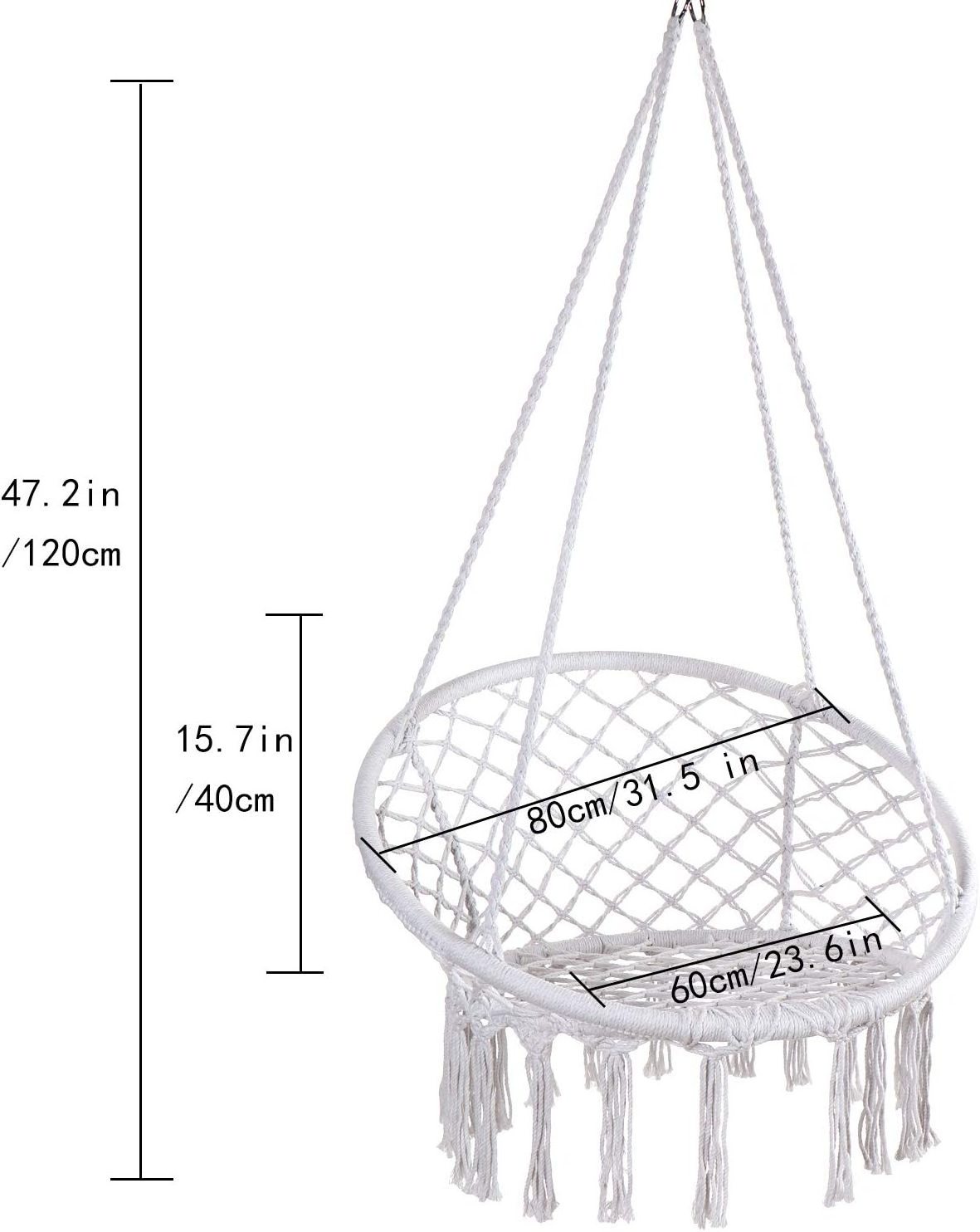 Longsen patio wicker garden swinging macrame hammock chair hanging outdoor furniture for bedroom