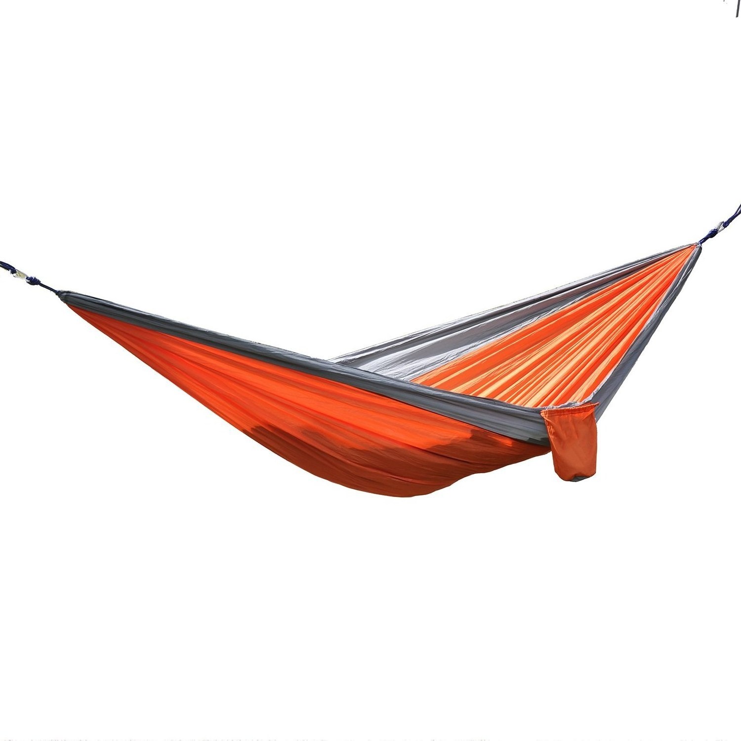 Nylon Camping Hammock Chair  Double or Single Sizes with Tree Straps and Attached Carry Bag - Portable for Travel