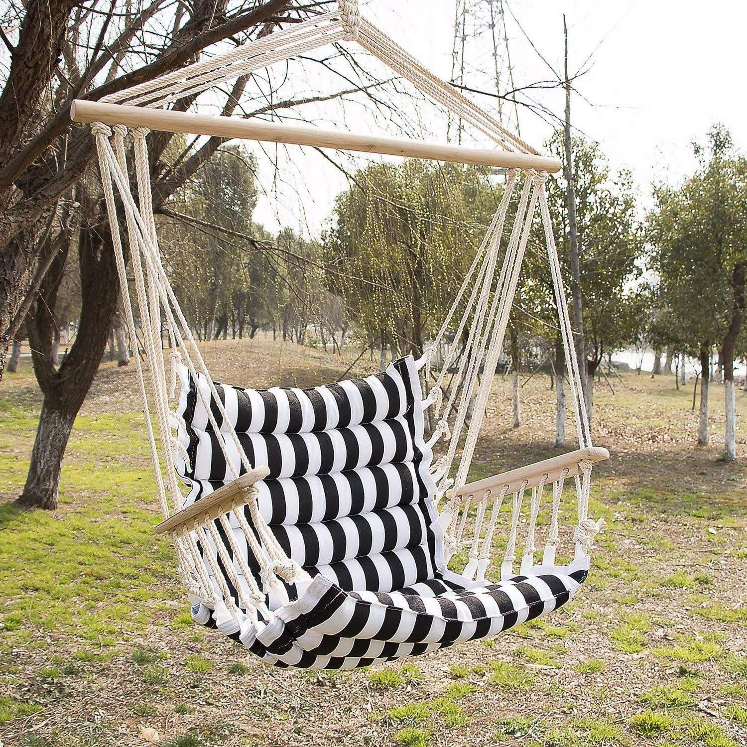 hammock wholesale large canvas cotton filled  chair rope indoor hanging chair outdoor swing