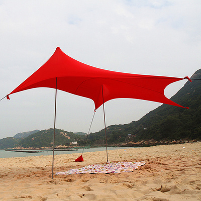 Longsen Easy Portable Sun Shelter Canopy Sunshade  Shade Beach Camping Outdoor Tent With 4 Sandbag Anchors 2 Pole Shelter