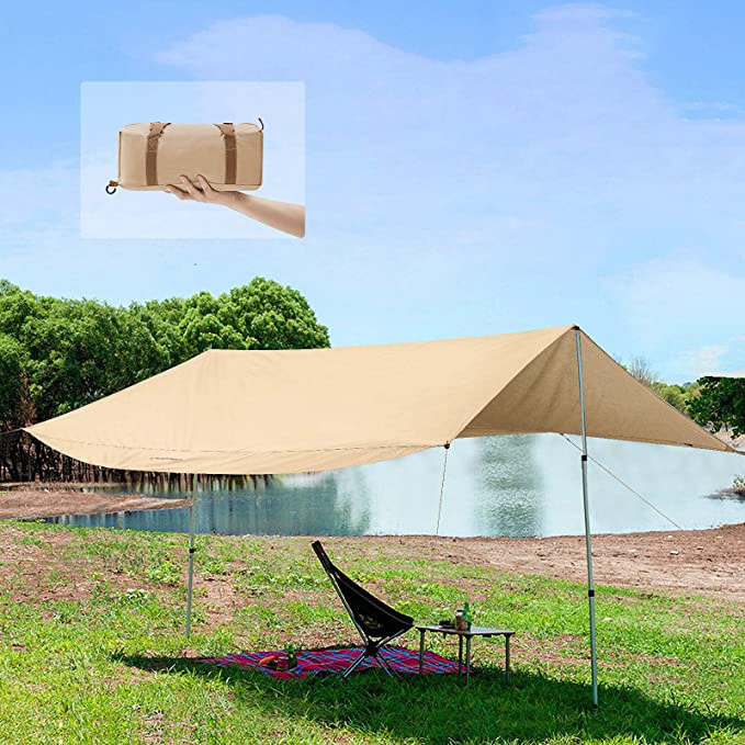 Rain Fly Camping Tarp 3000mm+ Ultra Waterproof Resistant Sun Shade Lightweight Hammock Tent Tarp without pole