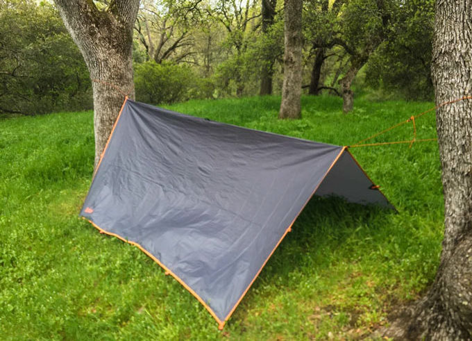 LONGSEN 40D nylon pu3000mm multiple hanging points tarpaulins camping tarp waterproof  lightweight tent