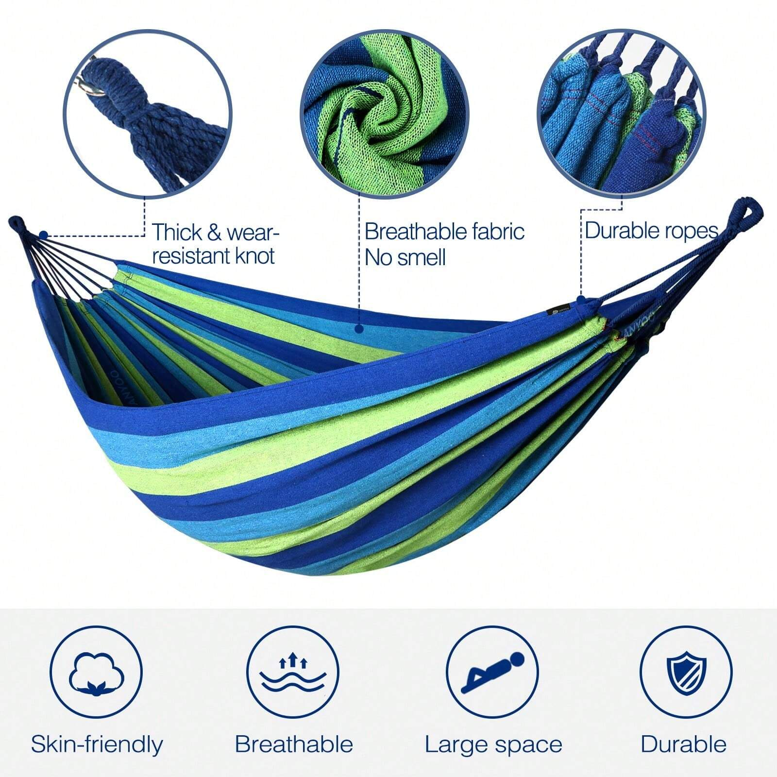 Relaxation products High Quality Cotton adult hammocks outdoor camping loft net hammock garden hammock foldable swing