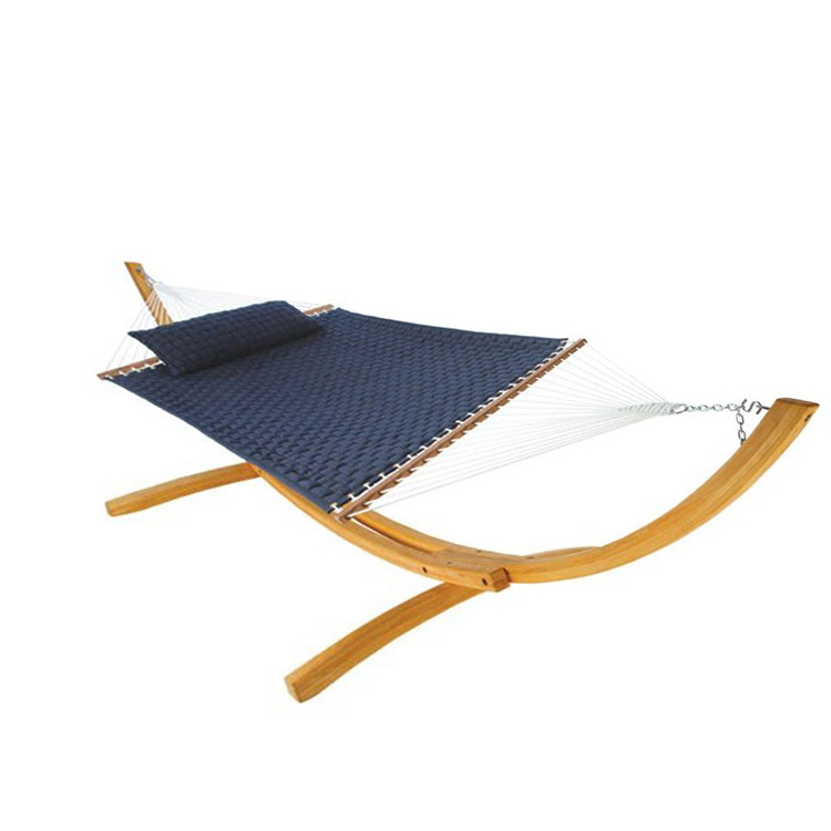 New style high quality loading larch wood garden foldable camping wooden hammock stand