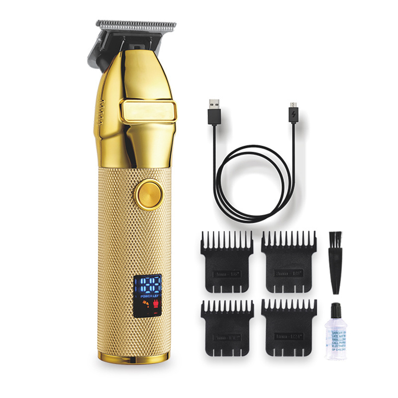 Ceramic luxury babering materials gold color professional barber hair trimmer barber clippers