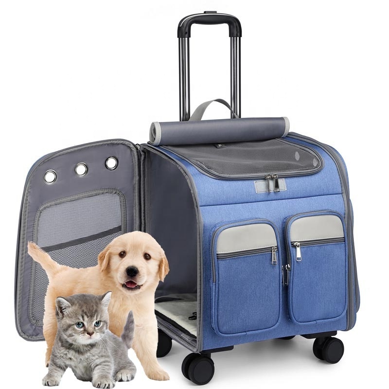 Comfortable Breathable Buggy With Wheels Luxury Pet Carrier For Small To Medium Sized Cats And Dogs For Easy Travel