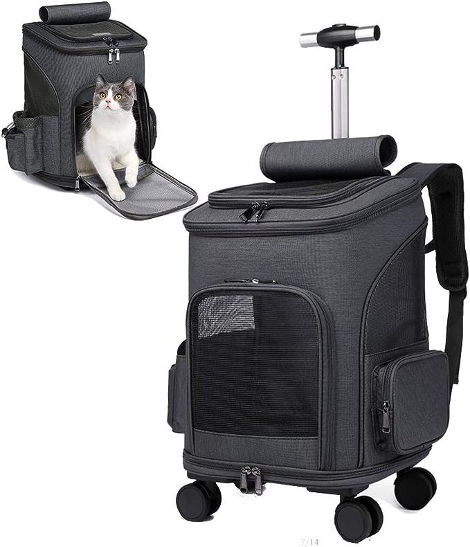 luggage bag trolley luggage Outdoor Cat Dog Travel Wheeling Suitcase for Pet Travel Transparent Case