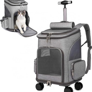 Portable Bag Luggage Box Dog Cat Travel Crate Plastic Pet Carrier with Wheels pet stroller transport backpack for dog