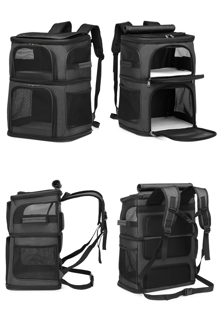 Detachable Double Pet Carrier Backpack for Cats and Small Dogs Cat Travel Carrier for Traveling/Hiking/Camping