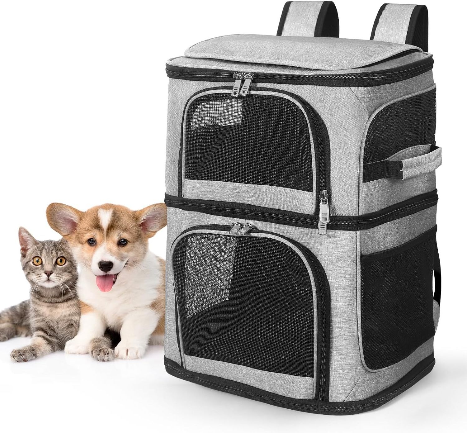 2023 most popular Luxury double layer pet backpack bolso para mascota soft cat pet backpack Double backpack for cats and dogs