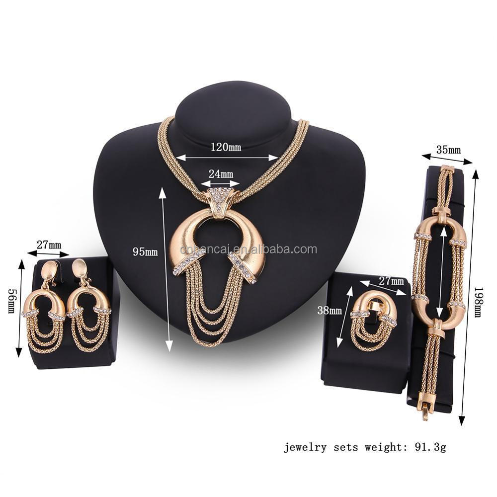 Exquisite Dubai Gold Jewelry Set Wholesale Luxury Nigerian Woman Wedding Fashion African Beads Jewelry Sets Costume Design